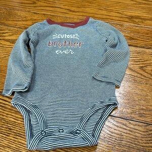 Carters onsie “Cutest brother ever” Size 18 months.